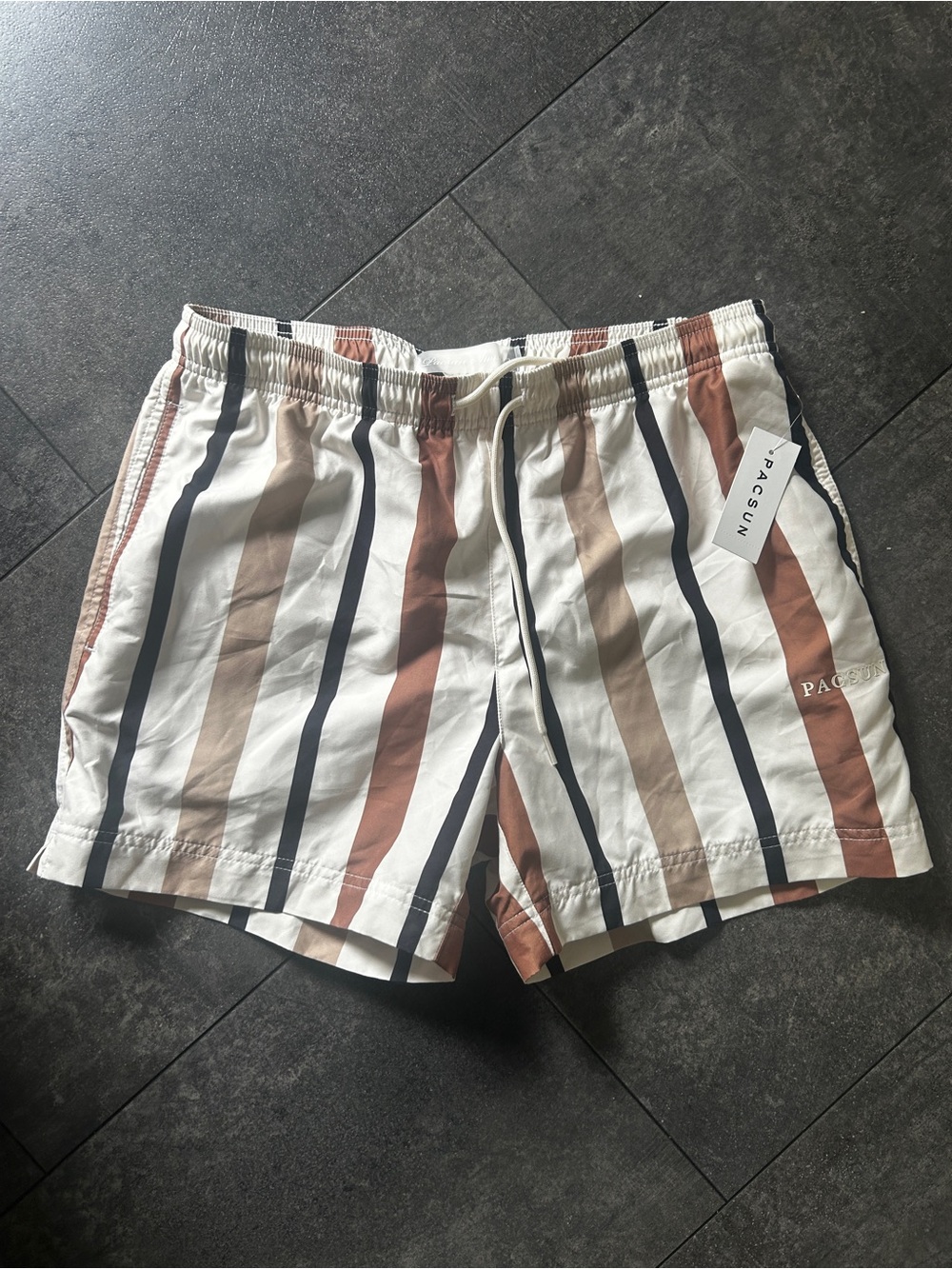 PacSun Stripe Swim Trunks 4.5”